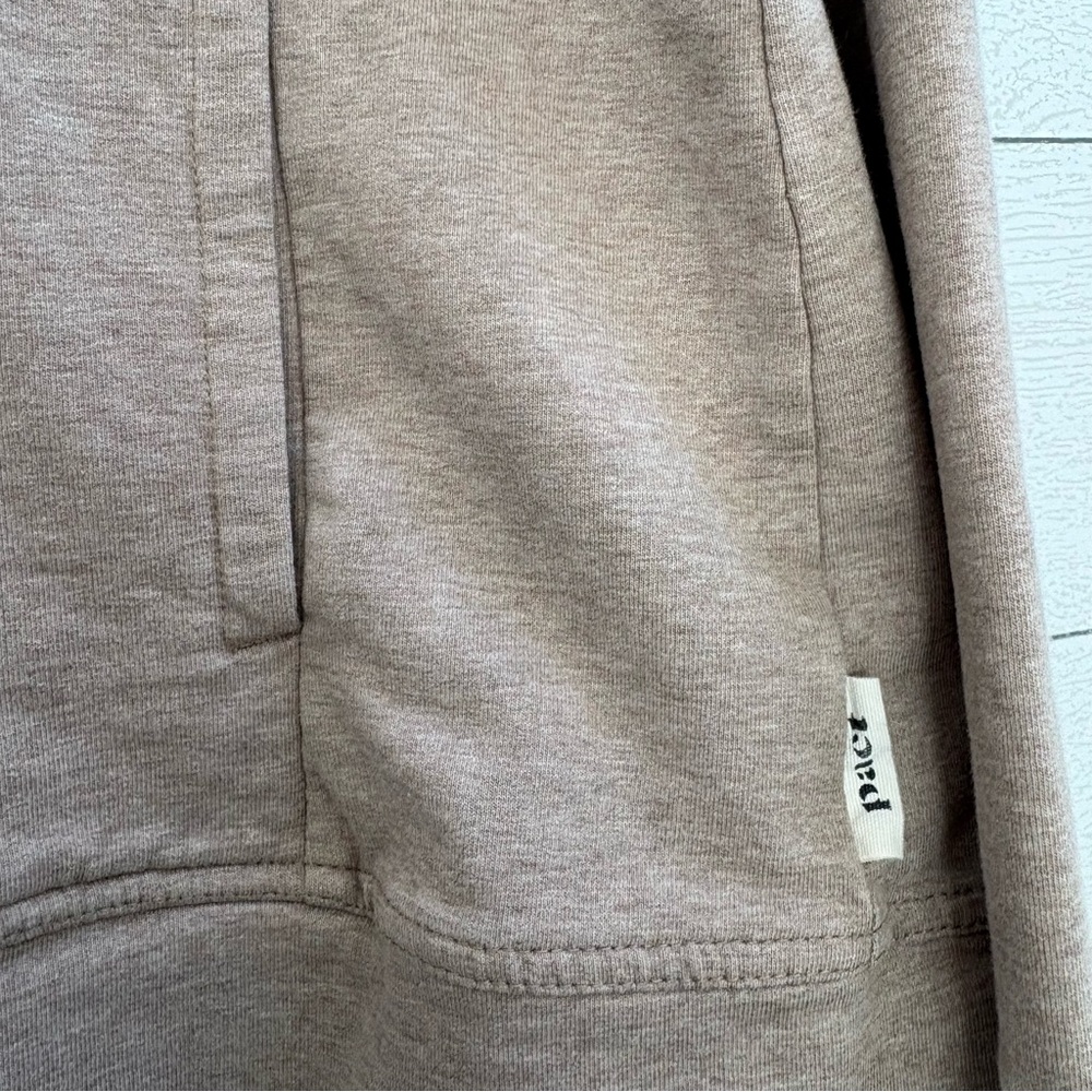 Pact Airplane Zip Hoodie L Deep Taupe Heather Organic Cotton - Picture 4 of 8